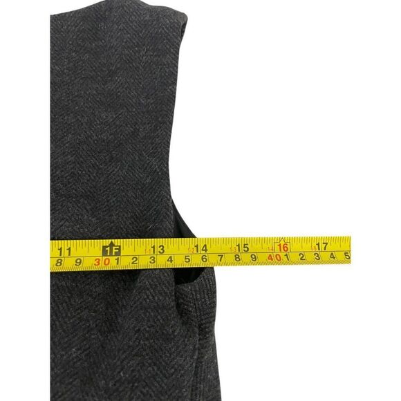 Max Mara Womens Sheath Dress Wool XS 42 Herringbone gray Black Sleeveless - Picture 9 of 13